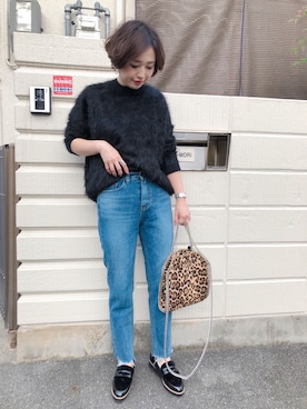 「Drawer（ドゥロワー）のアイテム（トップス）」を使った、mizuhoさん（レディース・156cm）の秋コーディネート
