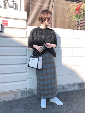 「Drawer（ドゥロワー）のアイテム（トップス）」を使った、mizuhoさん（レディース・156cm）の秋コーディネート