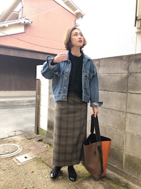 「Drawer（ドゥロワー）のアイテム（トップス）」を使った、mizuhoさん（レディース・156cm）の冬コーディネート