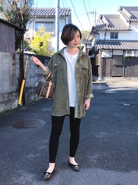 「TODAYFUL（トゥデイフル）のルーズロングT（Tシャツ/カットソー）」を使った、mizuhoさん（レディース・156cm）の春コーディネート