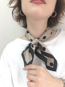 「DHOLIC（ディーホリック）のアイテム（ストール/ショール）」を使った、mizuhoさん（レディース・156cm）の夏コーディネート