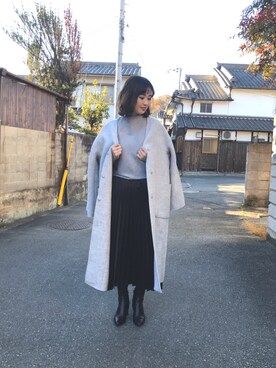 「Bou Jeloud（ブージュルード）のアイテム（その他アウター）」を使った、mizuhoさん（レディース・156cm）の冬コーディネート
