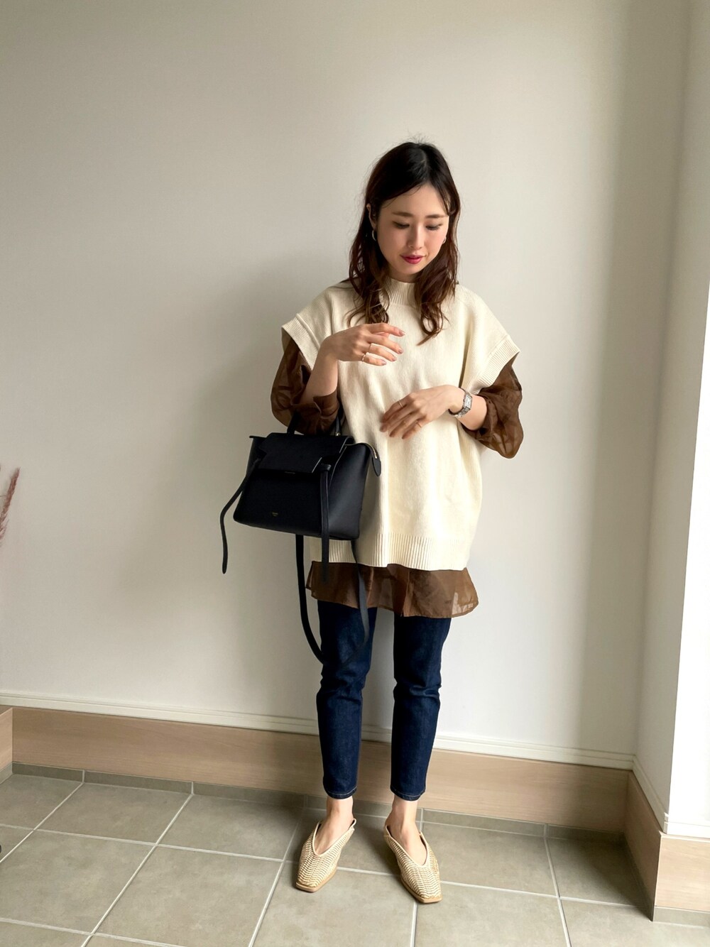 CLANE  クラネ　バックスリットニットベスト サイズ1 ブラック qLwM6QQ3CEDy.jpg?width=768