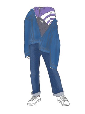 「adidas Originals（アディダスオリジナルス）の【adidas Originals by White Mountaineering】WM STAN SMITH CF（スニーカー）」を使った、𝙆𝘼𝙍𝙀𝙉さん（メンズ・173cm）の春コーディネート