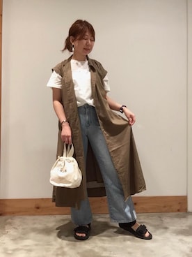 「インドコットン」｜「アイテム（ワンピース/ドレス）」を使った、coenさん（レディース・157cm）の夏コーディネート