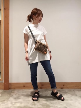 「UNIVERSAL OVERALL（ユニバーサルオーバーオール）のアイテム」を使った、coenさん（レディース・157cm）の夏コーディネート