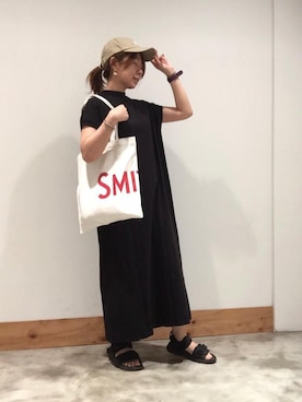 「USAコットン」｜「アイテム（キャップ）」を使った、coenさん（レディース・157cm）の夏コーディネート