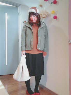 「バルーンスリーブ」｜maimaiko☺さん（レディース・163cm）の冬コーディネート