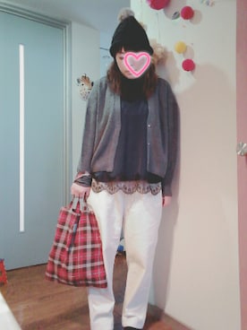 「KORMARCH（コマチ）のアイテム（帽子）」を使った、maimaiko☺さん（レディース・163cm）の冬コーディネート