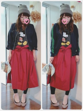 「アイテム（ジャージ）」を使った、maimaiko☺さん（レディース・163cm）の春コーディネート