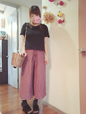 「ウェッジソール」｜「アイテム（その他）」を使った、maimaiko☺さん（レディース・163cm）の夏コーディネート
