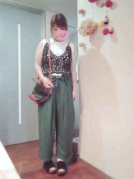 「ウェッジソール」｜「アイテム（その他）」を使った、maimaiko☺さん（レディース・163cm）の夏コーディネート