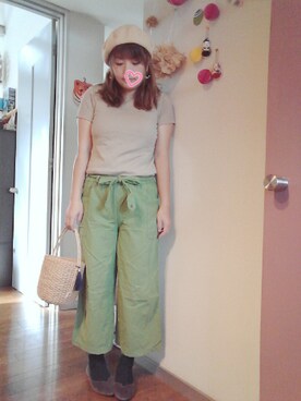 「カーキパンツ」｜maimaiko☺さん（レディース・163cm）の秋コーディネート