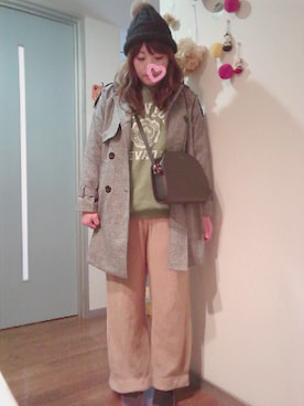 「KORMARCH（コマチ）のアイテム（帽子）」を使った、maimaiko☺さん（レディース・163cm）の冬コーディネート