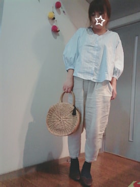 「襟抜きシャツ」｜maimaiko☺さん（レディース・163cm）の春コーディネート