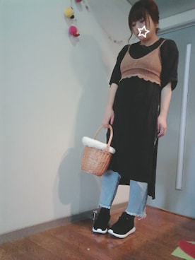 「ニットキャミソール」｜「アイテム（その他）」を使った、maimaiko☺さん（レディース・163cm）の春コーディネート