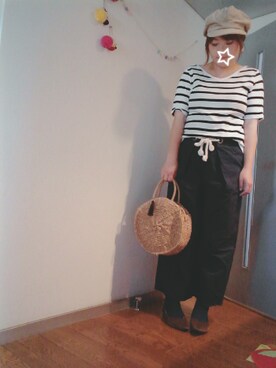 「サークルバッグ」｜「アイテム（キャスケット）」を使った、maimaiko☺さん（レディース・163cm）の春コーディネート