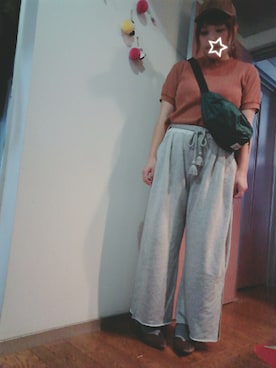 「スウェットワイドパンツ」｜maimaiko☺さん（レディース・163cm）の秋コーディネート