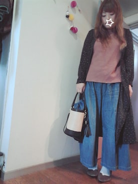 「ドットワンピ」｜「アイテム（シャツワンピース）」を使った、maimaiko☺さん（レディース・163cm）の秋コーディネート