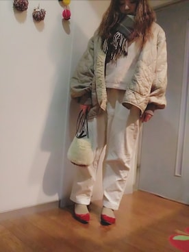 「MERCI（メルシー）のアイテム（ジャケット/アウター）」を使った、maimaiko☺さん（レディース・163cm）の冬コーディネート
