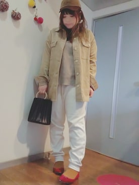 「プリーツバッグ」｜「アイテム（その他アウター）」を使った、maimaiko☺さん（レディース・163cm）の春コーディネート