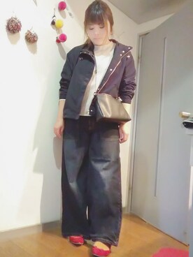 「ワッフル」｜「アイテム（マウンテンパーカー）」を使った、maimaiko☺さん（レディース・163cm）の春コーディネート