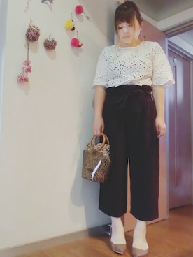 「ウエストイン」｜「アイテム（その他）」を使った、maimaiko☺さん（レディース・163cm）の夏コーディネート