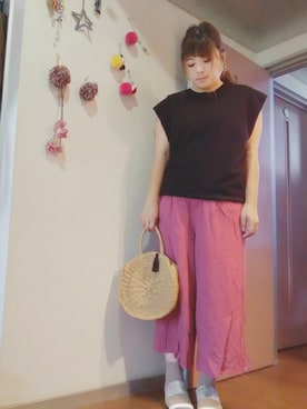 「ビビッドピンク」｜maimaiko☺さん（レディース・163cm）の夏コーディネート