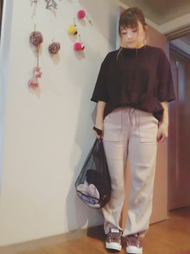 「黒×ピンク」｜「アイテム（その他）」を使った、maimaiko☺さん（レディース・163cm）の夏コーディネート