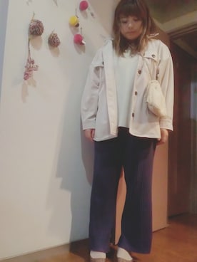 「リブニットパンツ」｜maimaiko☺さん（レディース・163cm）の秋コーディネート