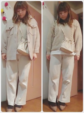 「バックデザイン」｜「アイテム（その他アウター）」を使った、maimaiko☺さん（レディース・163cm）の冬コーディネート