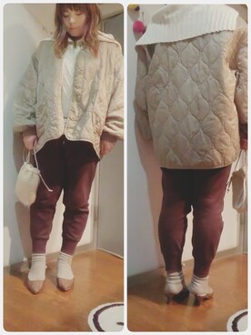「MERCI（メルシー）のアイテム（ジャケット/アウター）」を使った、maimaiko☺さん（レディース・163cm）の冬コーディネート
