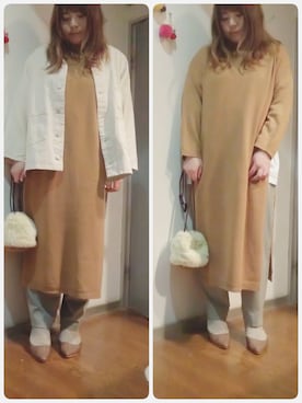 「スリットワンピース」｜「アイテム（ブルゾン）」を使った、maimaiko☺さん（レディース・163cm）の春コーディネート
