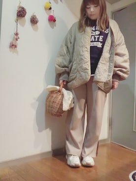 「MERCI（メルシー）のアイテム（ジャケット/アウター）」を使った、maimaiko☺さん（レディース・163cm）の春コーディネート