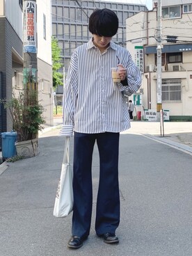 「STUDIOUS（ステュディオス）のアイテム（シューズ）」を使った、がーさん（メンズ・177cm）の春コーディネート