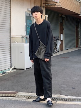 「アイテム（スリッポン）」を使った、がーさん（メンズ・177cm・20代）の秋コーディネート
