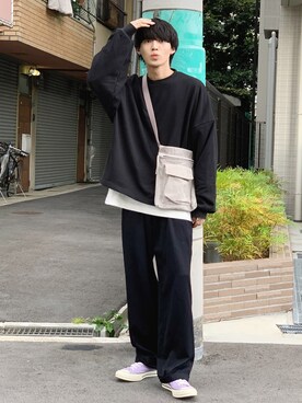 「HARE（ハレ）のアイテム（スウェット）」を使った、がーさん（メンズ・177cm）の秋コーディネート