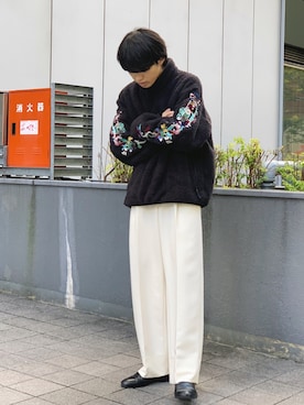 「アイテム（スリッポン）」を使った、がーさん（メンズ・177cm・20代）の秋コーディネート