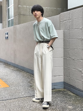 「RAGEBLUE（レイジブルー）のアイテム（Tシャツ/カットソー）」を使った、がーさん（メンズ・177cm）の春コーディネート