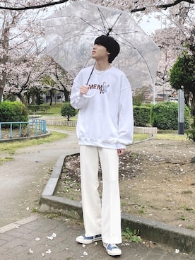 「MEMENTO（メメント）のアイテム」を使った、がーさん（メンズ・177cm）の春コーディネート