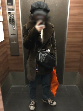 「MONKEY TIME（モンキータイム）のアイテム（ハンチング/ベレー帽）」を使った、1970さん（レディース・157cm）の冬コーディネート