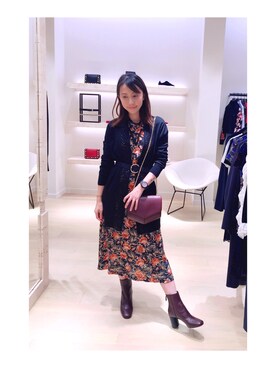 「sandro（サンドロ）のアイテム（ワンピース/ドレス）」を使った、LuLuさん（レディース・159cm）の秋コーディネート