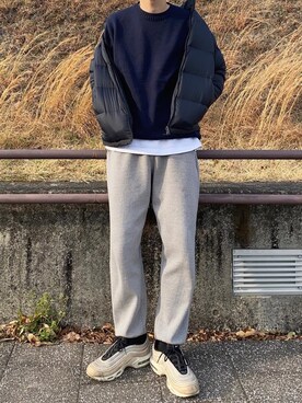 「AIR MAX」｜「アイテム（ダウンジャケット/コート）」を使った、hagataさん（メンズ・178cm）の冬コーディネート