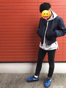 「DOUBLE HARD（ダブルハード）のアイテム（パンツ）」を使った、#MORI#さん（メンズ・175cm）の冬コーディネート