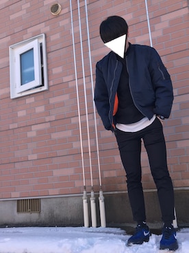 「AIR MAX」｜「アイテム（ミリタリージャケット）」を使った、#MORI#さん（メンズ・175cm）の冬コーディネート