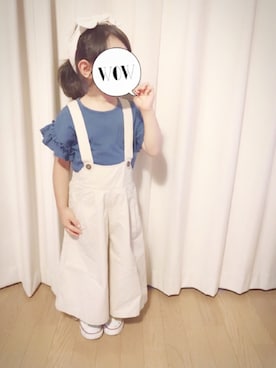 「アイテム（サロペット/オーバーオール）」を使った、momii☆*さん（キッズ・100cm）の夏コーディネート
