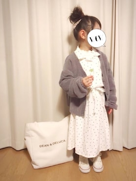 「アイテム（シャツワンピース）」を使った、momii☆*さん（キッズ・100cm）の春コーディネート