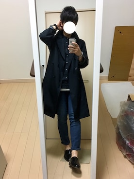 「ノーカラーシャツ」｜「アイテム（トレンチコート）」を使った、sgtさん（メンズ・168cm）の春コーディネート