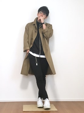 「ベージュコート」｜「アイテム（その他）」を使った、sgtさん（メンズ・168cm）の秋コーディネート