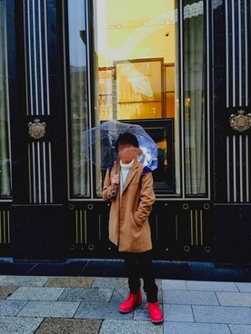 「BACK NUMBER（バックナンバー）のアイテム（チェスターコート）」を使った、こ。たろ。さん（メンズ・170cm）の冬コーディネート